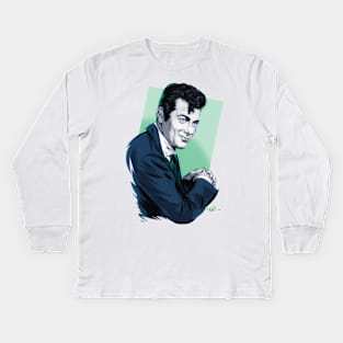 Tony Curtis - An illustration by Paul Cemmick Kids Long Sleeve T-Shirt